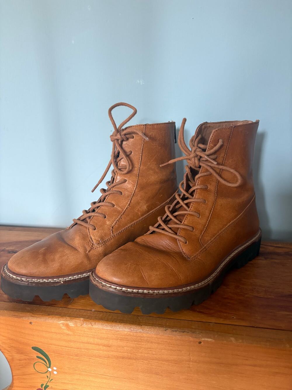 Leather Madewell Citywalk tan ankle boots women’s size 7
